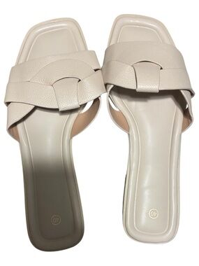 Women’s Cream Braided Slide Sandals